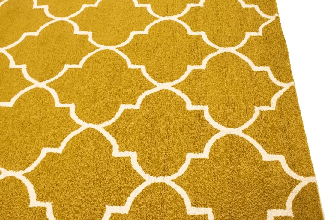 Gold Trellis 5X8 Hand-Tufted Modern Rug - 10