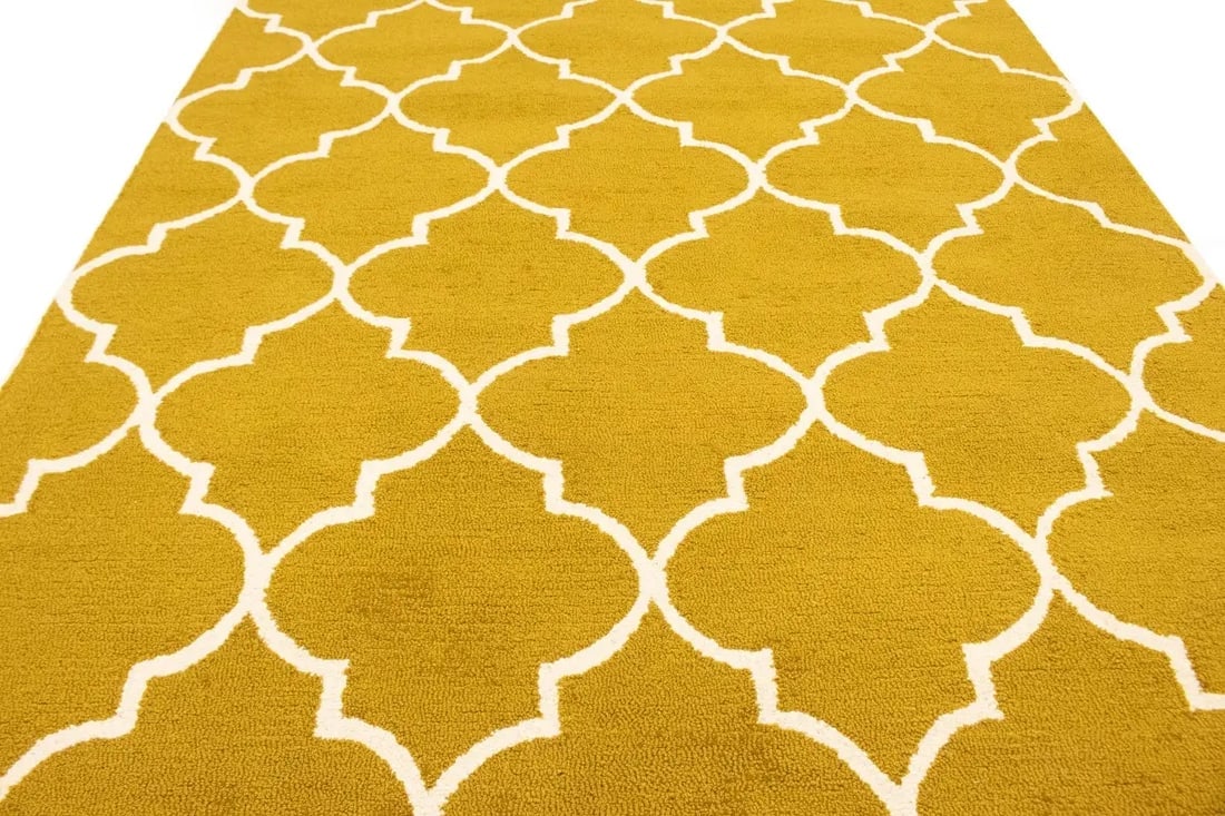 Gold Trellis 5X8 Hand-Tufted Modern Rug - 12
