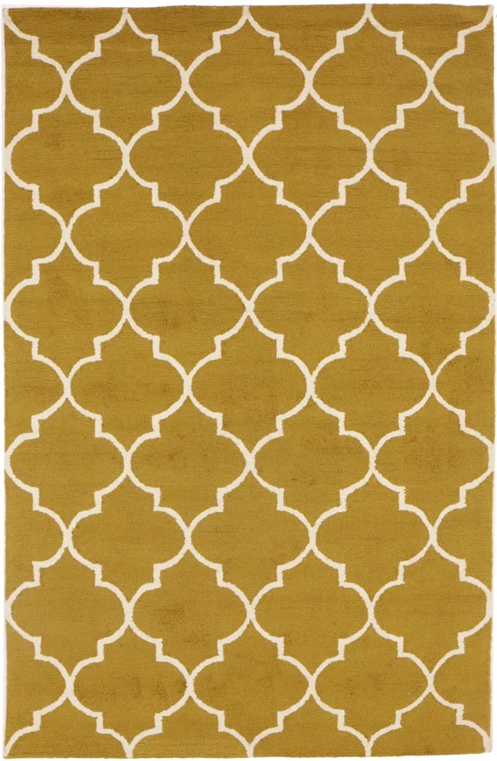 Gold Trellis 5X8 Hand-Tufted Modern Rug: Title: Gold Trellis 5X8 Hand-Tufted Modern RugDescription:Gold Trellis Hand-Tufted Foyer Size 5X8 Modern Rug Contemporary Decor CarpetMaterials:WoolDimension:5'0 X 8'0 Ft Reserve: