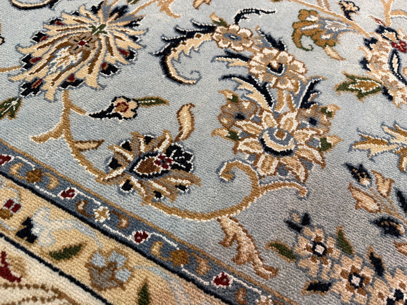 Fine Silk and wool Kashan Rug 8x10 - 5