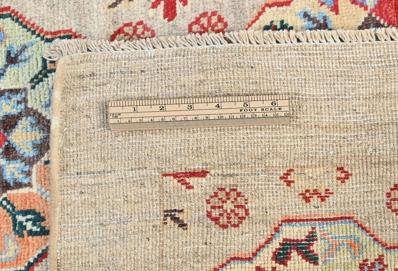 Beige Floral Modern 4X6 Kazak Oushak Pakistan Rug - 12