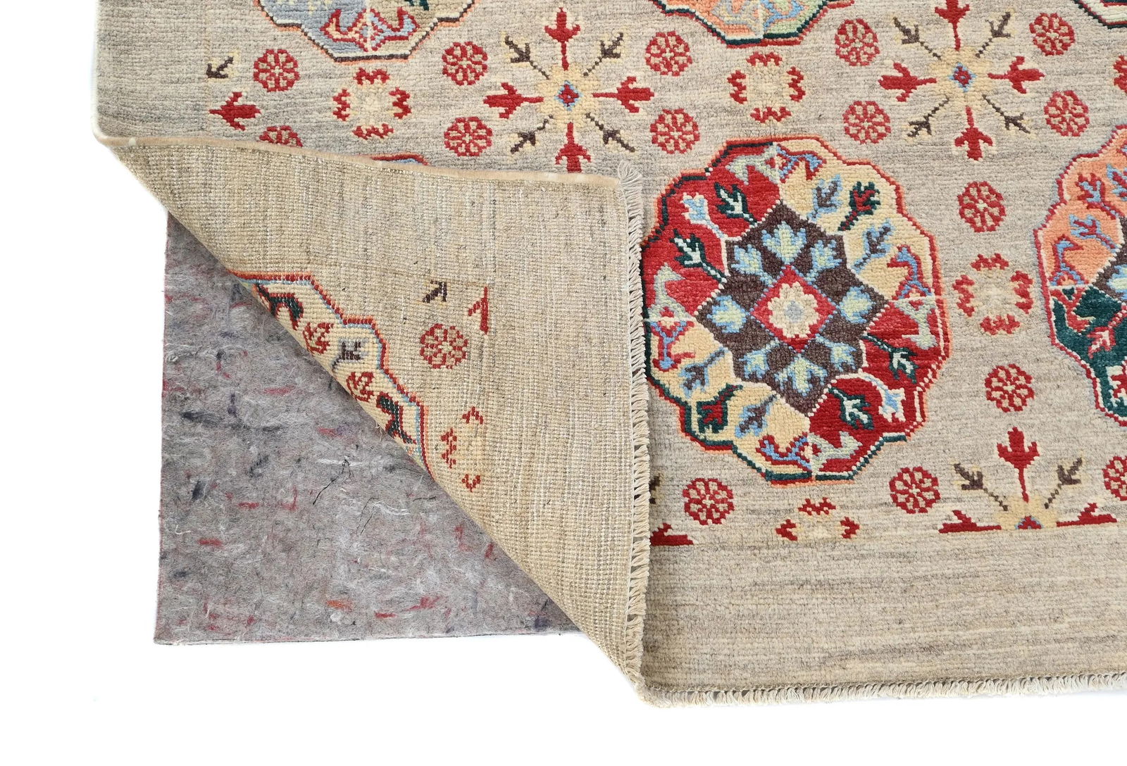 Beige Floral Modern 4X6 Kazak Oushak Pakistan Rug - 13