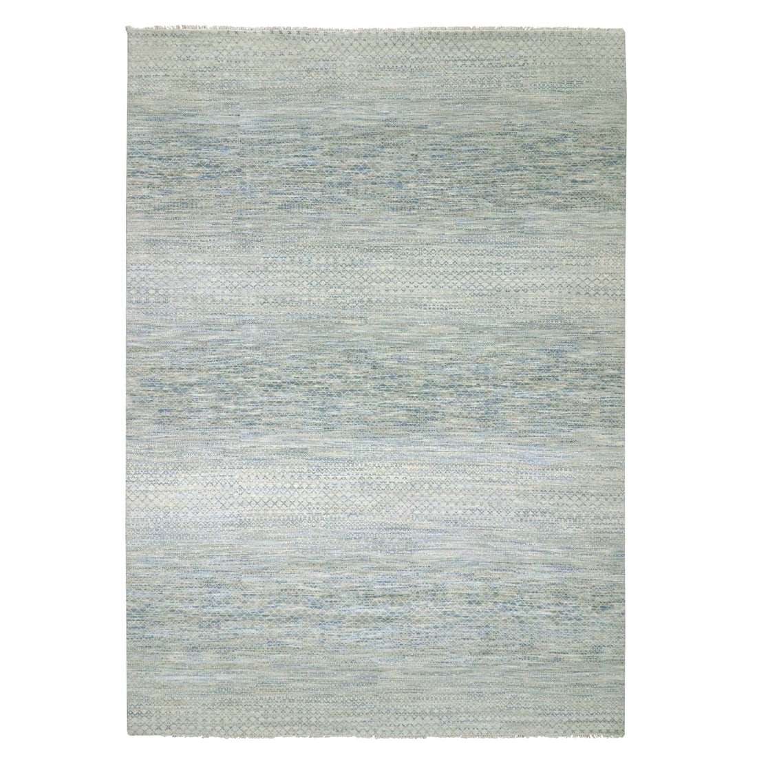 Cadet Gray Dyed 100% Wool Hand Knotted Chiaroscuro Collection Rug: Title: Cadet Gray Dyed 100% Wool Hand Knotted Chiaroscuro Collection RugDescription:This is a truly genuine one-of-a-kind. It has been Knotted for months and months in the centuries-old weaving