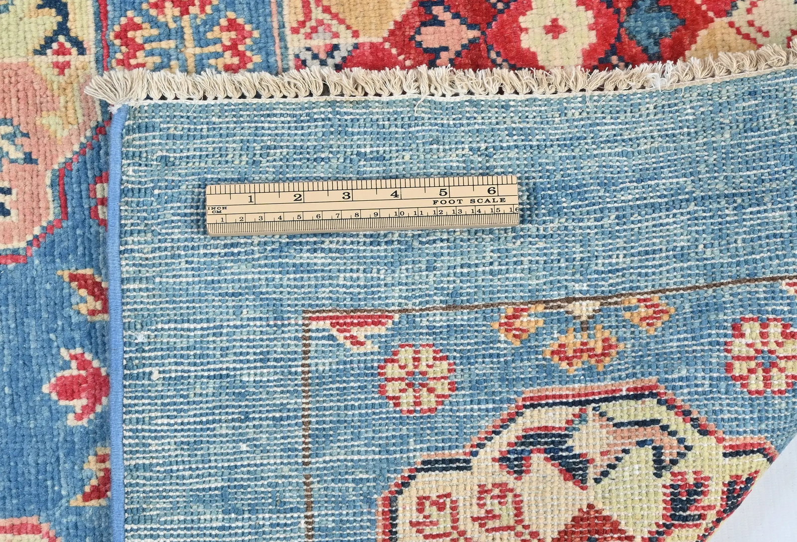 Blue Geometric Modern 4X6 Kazak Pakistan Rug - 12