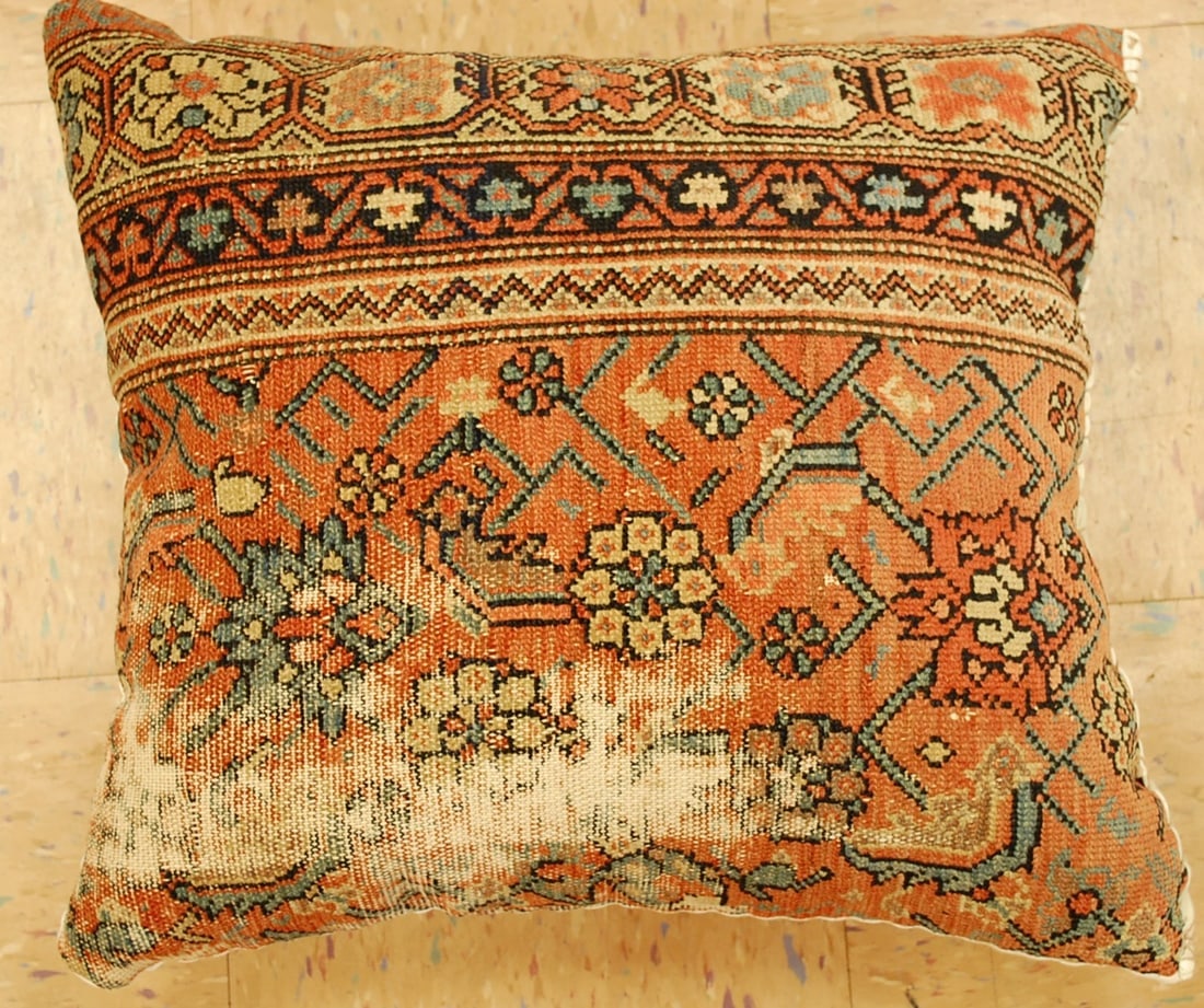 Hand-Made Pillow Cushion Rug 1'3" x 2': Title: Hand-Made Pillow Cushion Rug 1'3" x 2' Description:Antique detailed design hand made functional_useable pillow_cushion with exact size of 1'3" x 2' the pillow is filled with poly- fil premium
