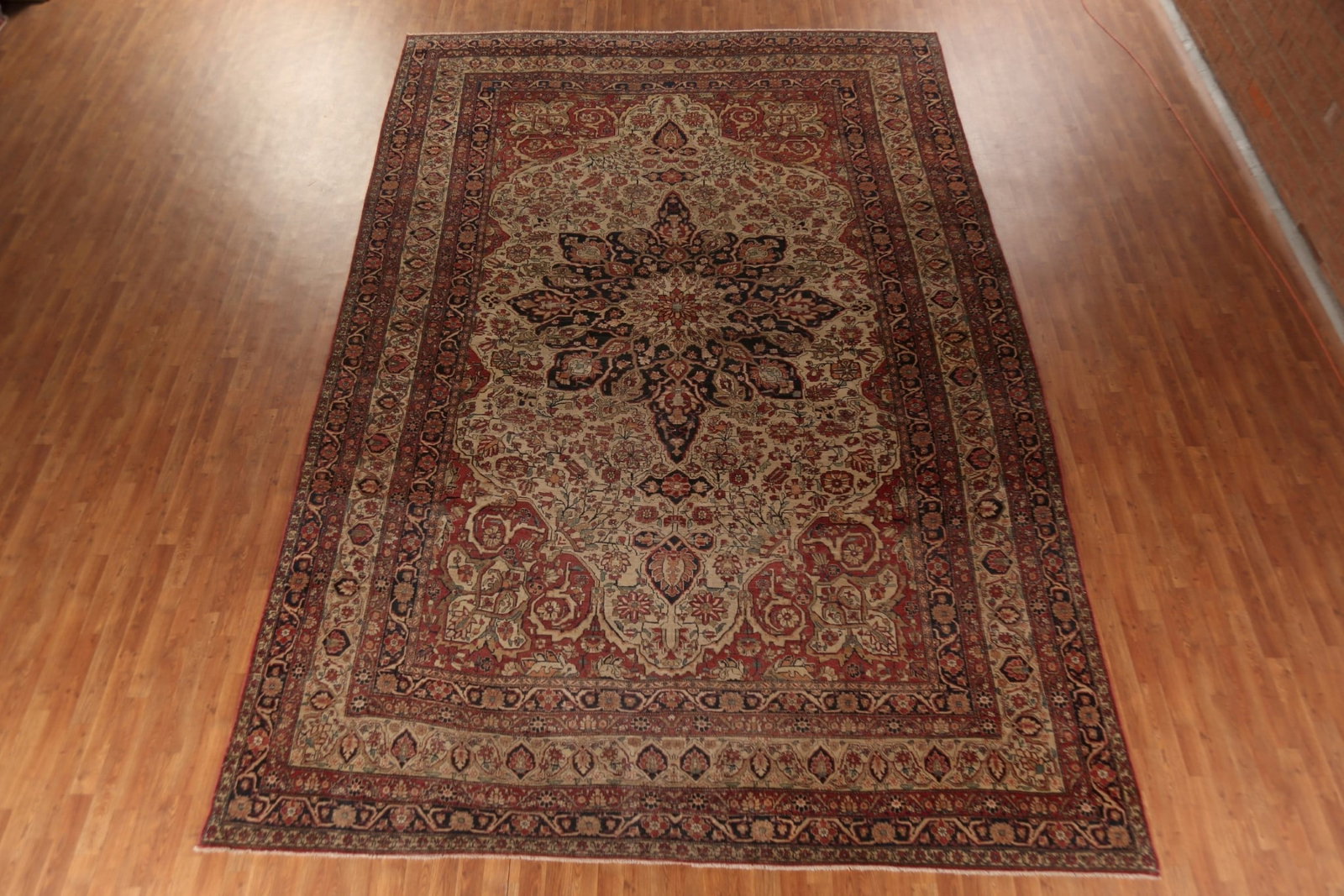 Pre-1900 Vegetable Dye Kerman Ravar Persian Large Rug 10x16 - 15