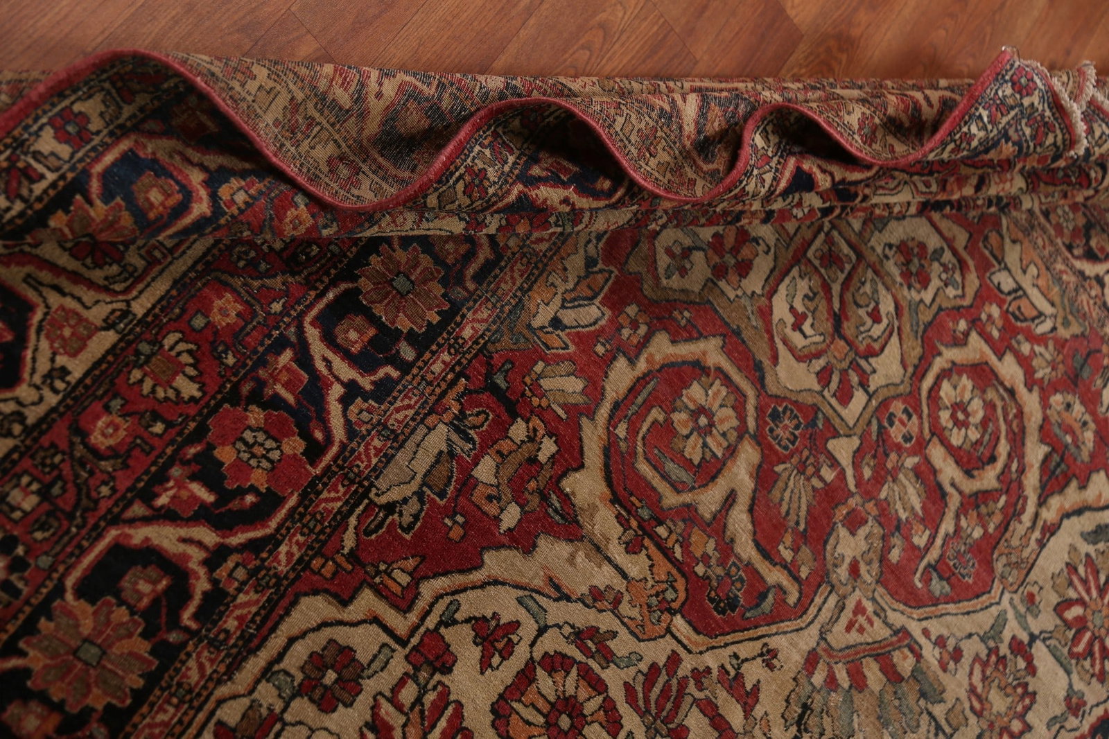 Pre-1900 Vegetable Dye Kerman Ravar Persian Large Rug 10x16 - 17