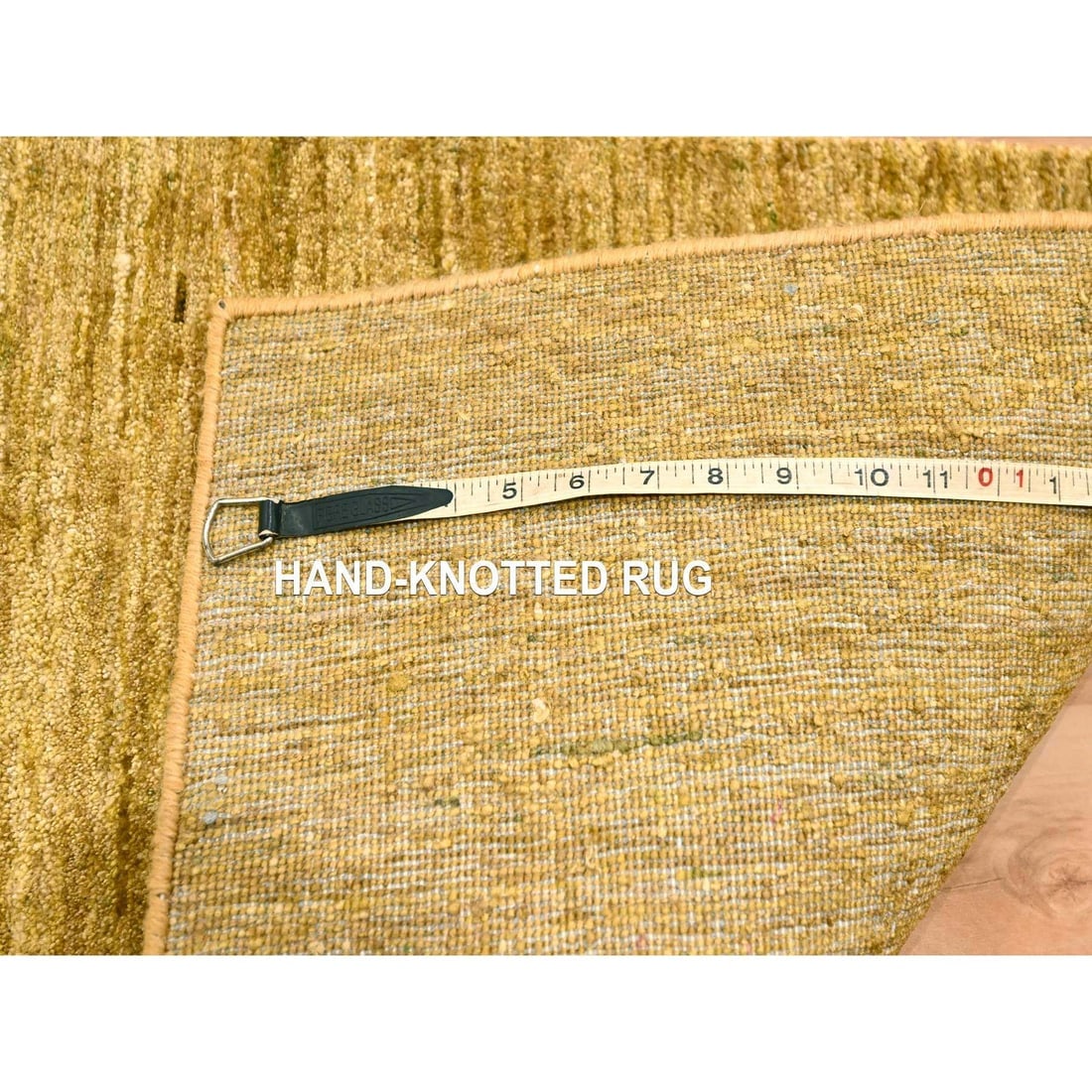 Copper Brown Plain Solid Design Pure Sari Silk Hand Knotted Mat Rug - 4