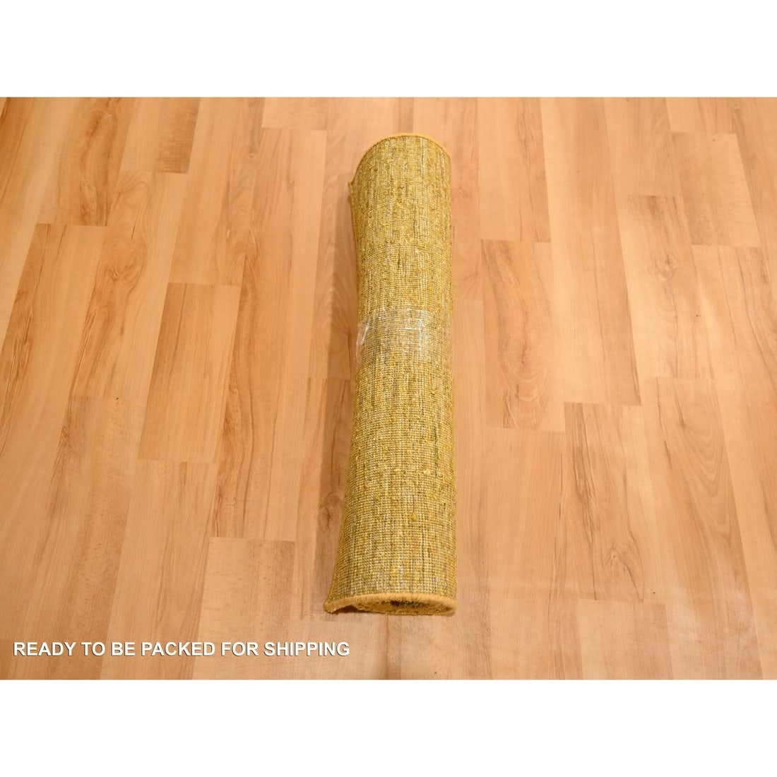 Copper Brown Plain Solid Design Pure Sari Silk Hand Knotted Mat Rug - 5