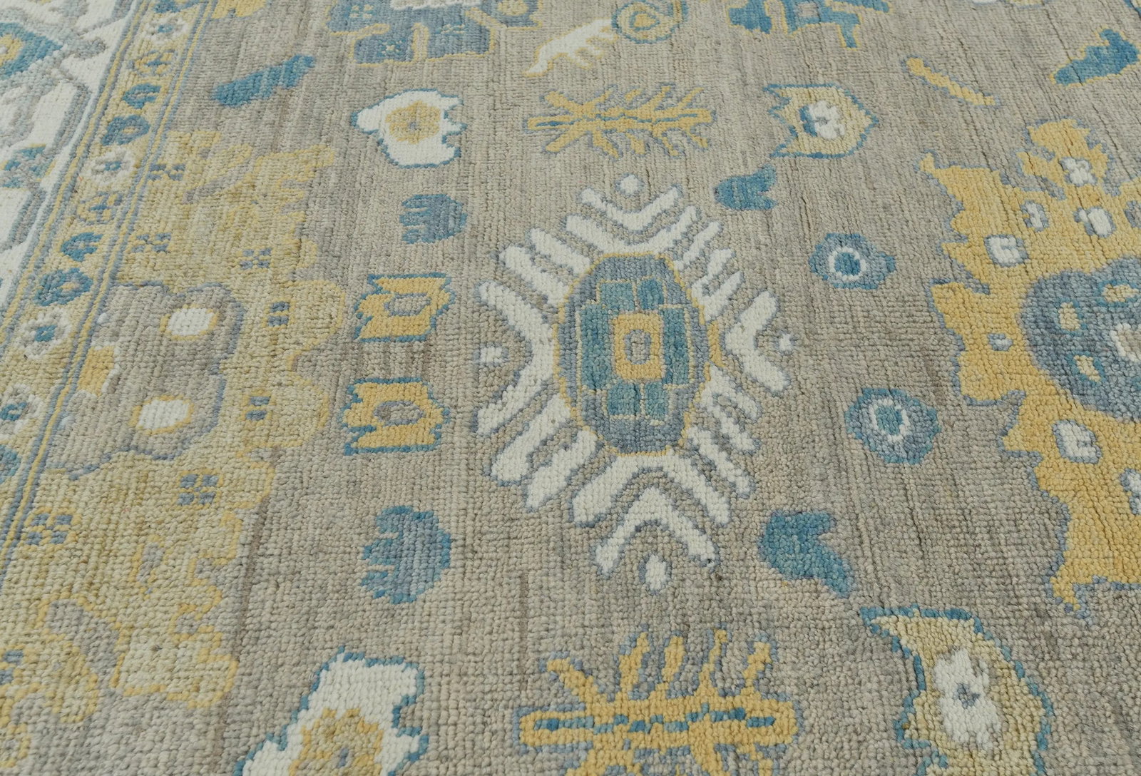 Muted Brown Floral Transitional 8X10 Oushak Oriental Rug - 7