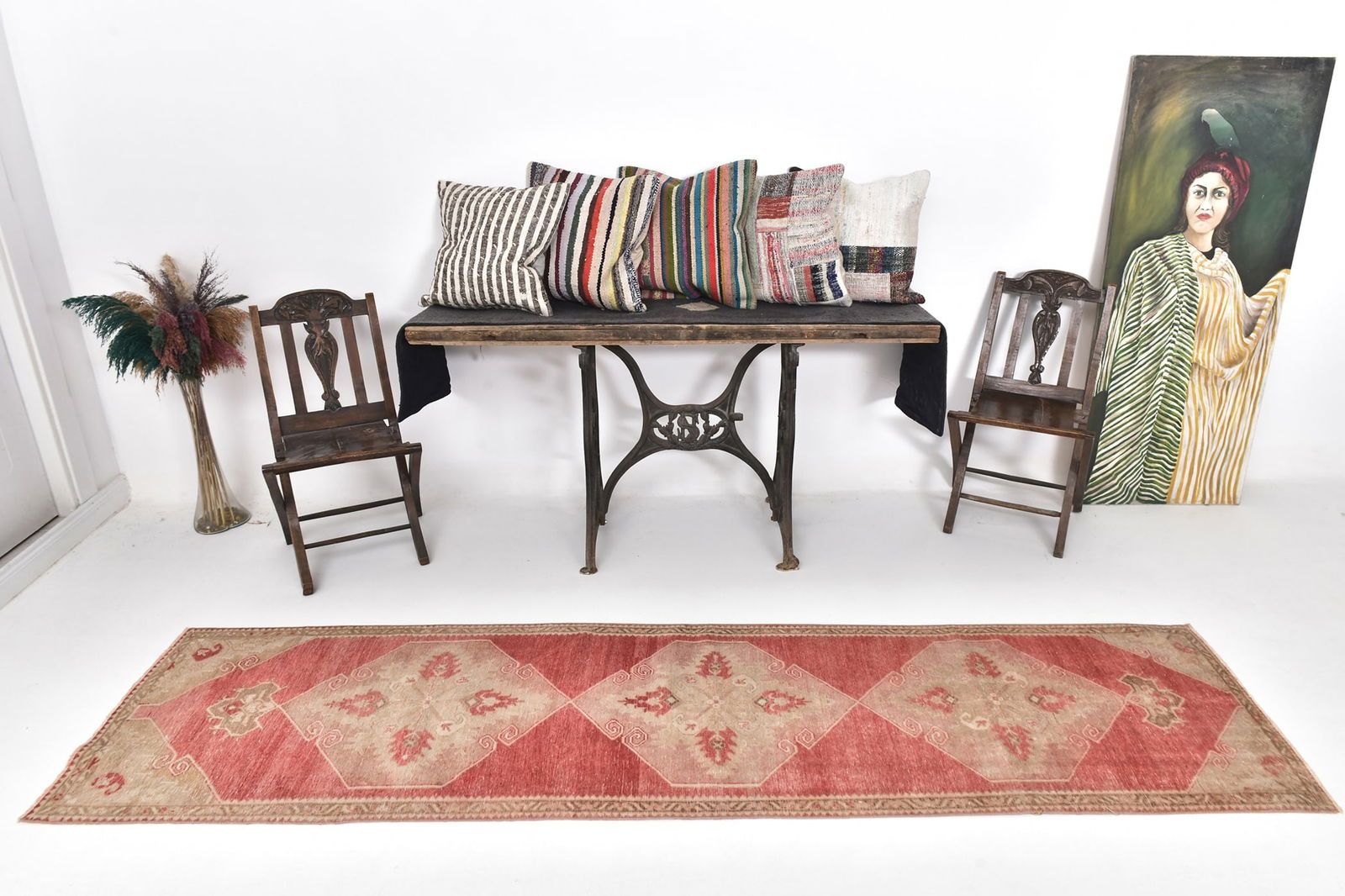 2'5'' x 9'10'' Turkish Handmade Kilim Rug - 2422: Title: 2'5'' x 9'10'' Turkish Handmade Kilim Rug - 2422Description:2'5'' x 9'10'' Turkish Handmade Kilim Rug - 2422Origin:TurkiyeDate/Period:1960-90Materials:Wool,CottonDimension:2'5''x9'10'' ft,