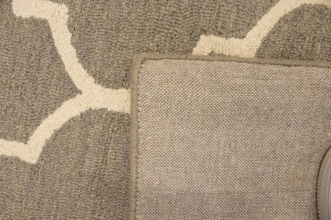 Cream Trellis 5X8 Hand-Tufted Modern Rug - 12