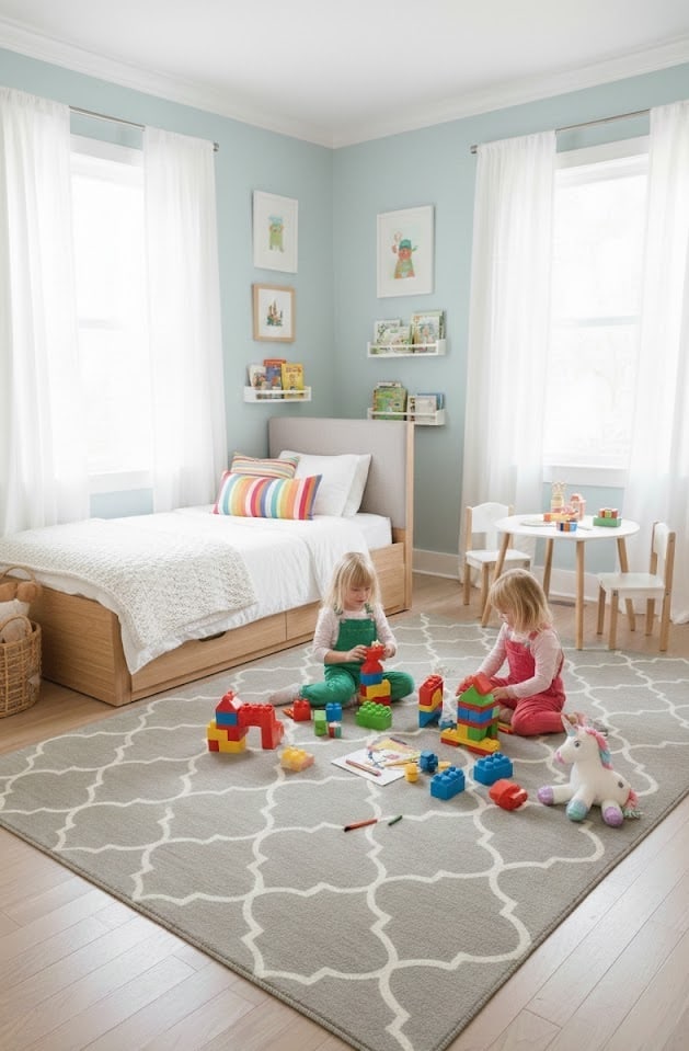 Cream Trellis 5X8 Hand-Tufted Modern Rug - 2