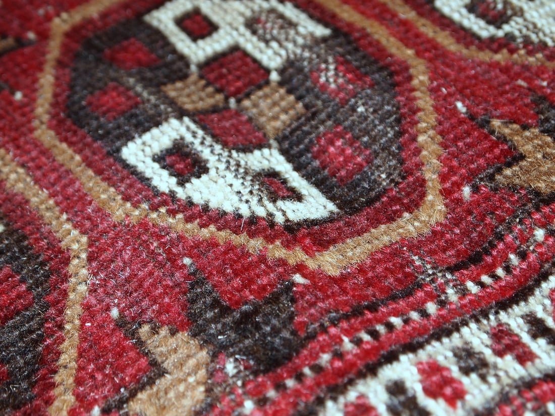 Handmade antique prayer Afghan Adraskand rug 2,7' x 3,7' ( 82cm x 115cm ) 1920 - 7