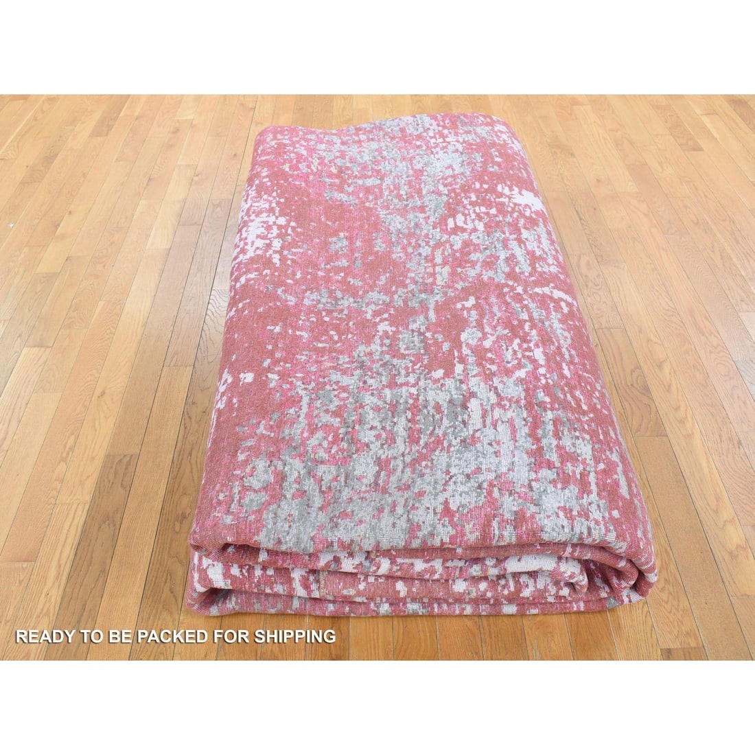 Imperial Red, Modern Galaxy Design Persian Knot, Wool Hand Knotted Rug - 9