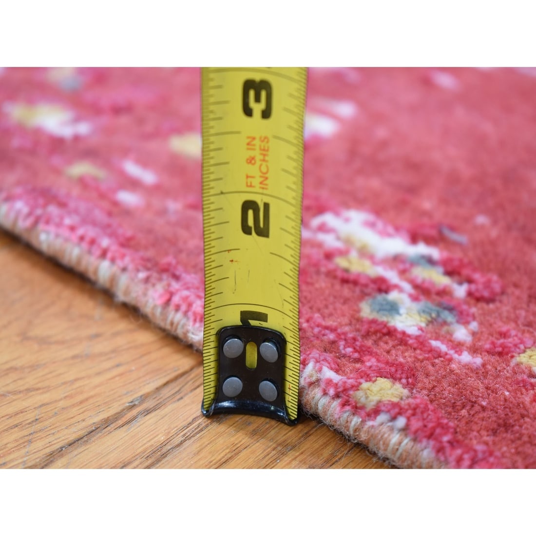 Imperial Red, Modern Galaxy Design Persian Knot, Wool Hand Knotted Rug - 10