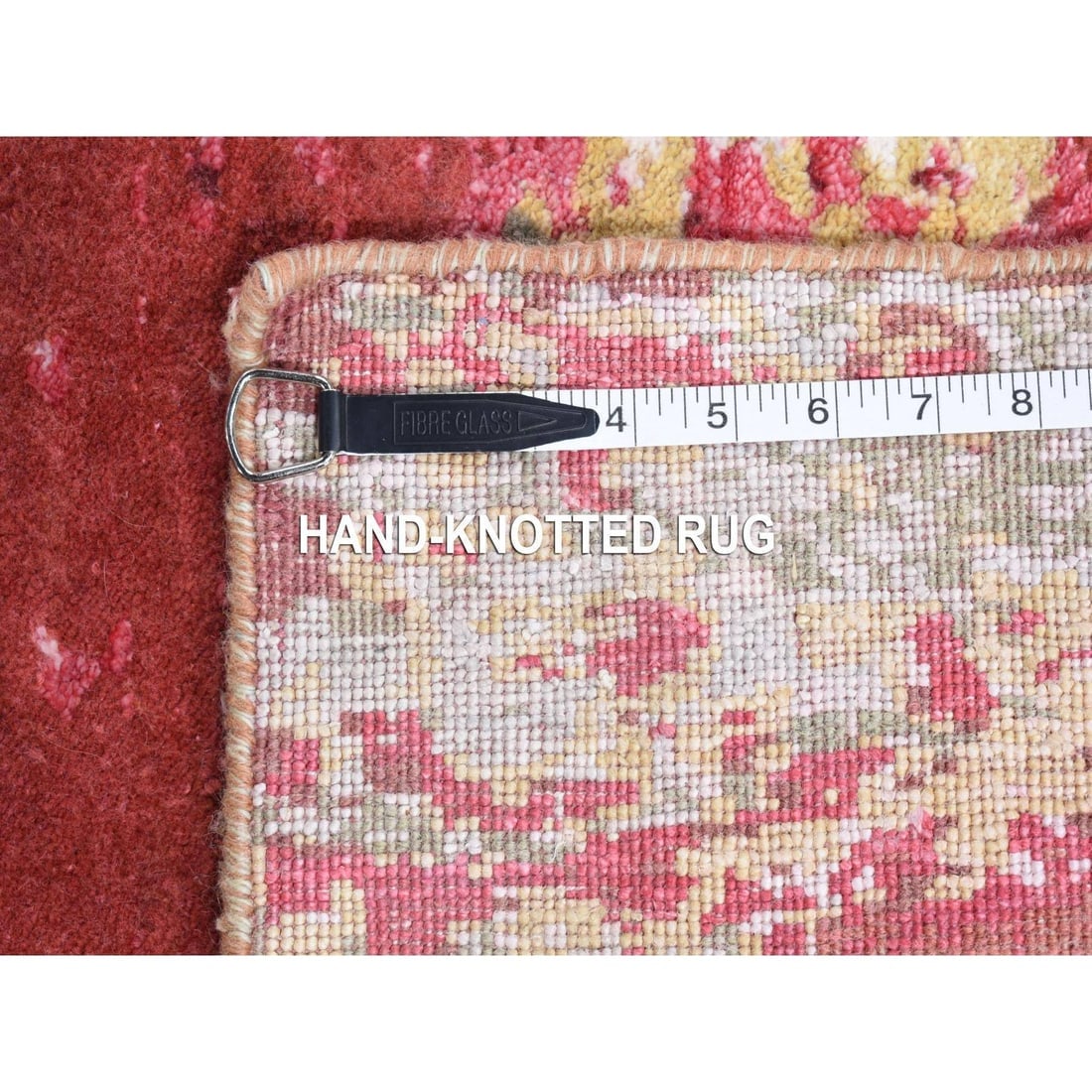 Imperial Red, Modern Galaxy Design Persian Knot, Wool Hand Knotted Rug - 11