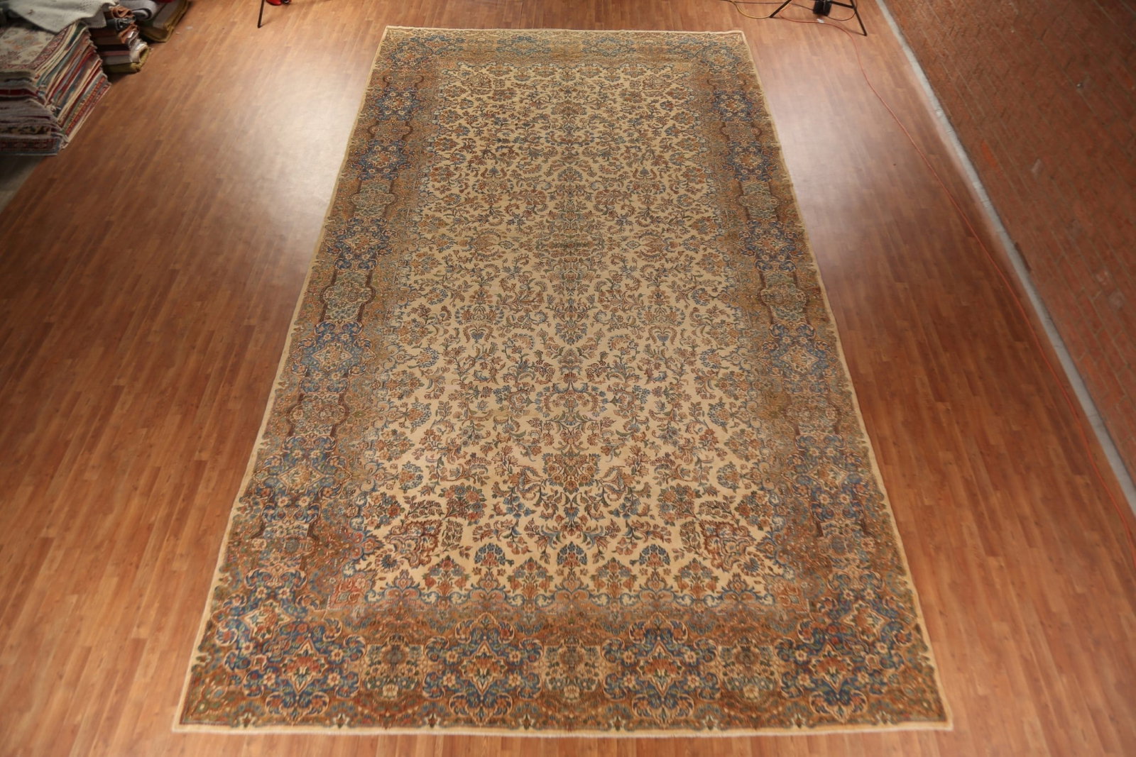 Pre-1900 Vegetable Dye Kerman Persian Large Rug 11x20 - 3
