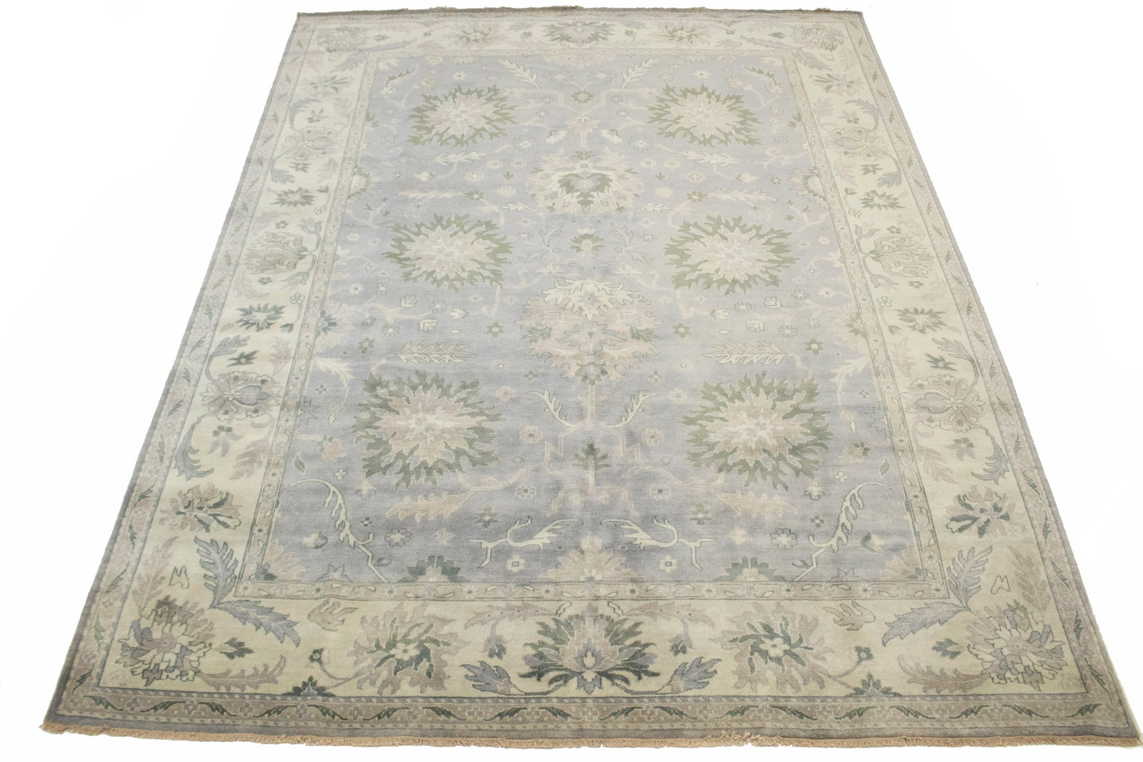 Brownish Grey Floral Peshawar 9X12 Oriental Rug - 3