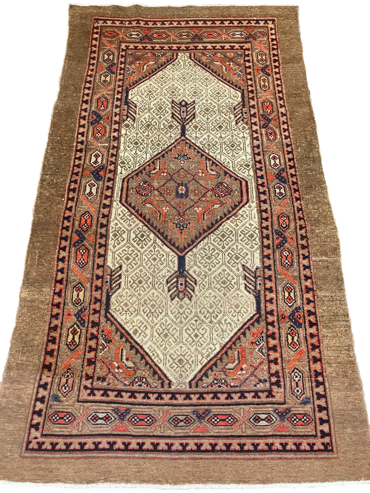 Sarab 3.4x5: Title: Sarab 3.4x5 Origin: Iran Year:1920 Materials:wool Size:3.4x5 Description:Antique Sarab Reserve: $700.00 Shipping: Domestic: Flat-rate of $70.00 to anywhere within the contiguous U.S. Interna