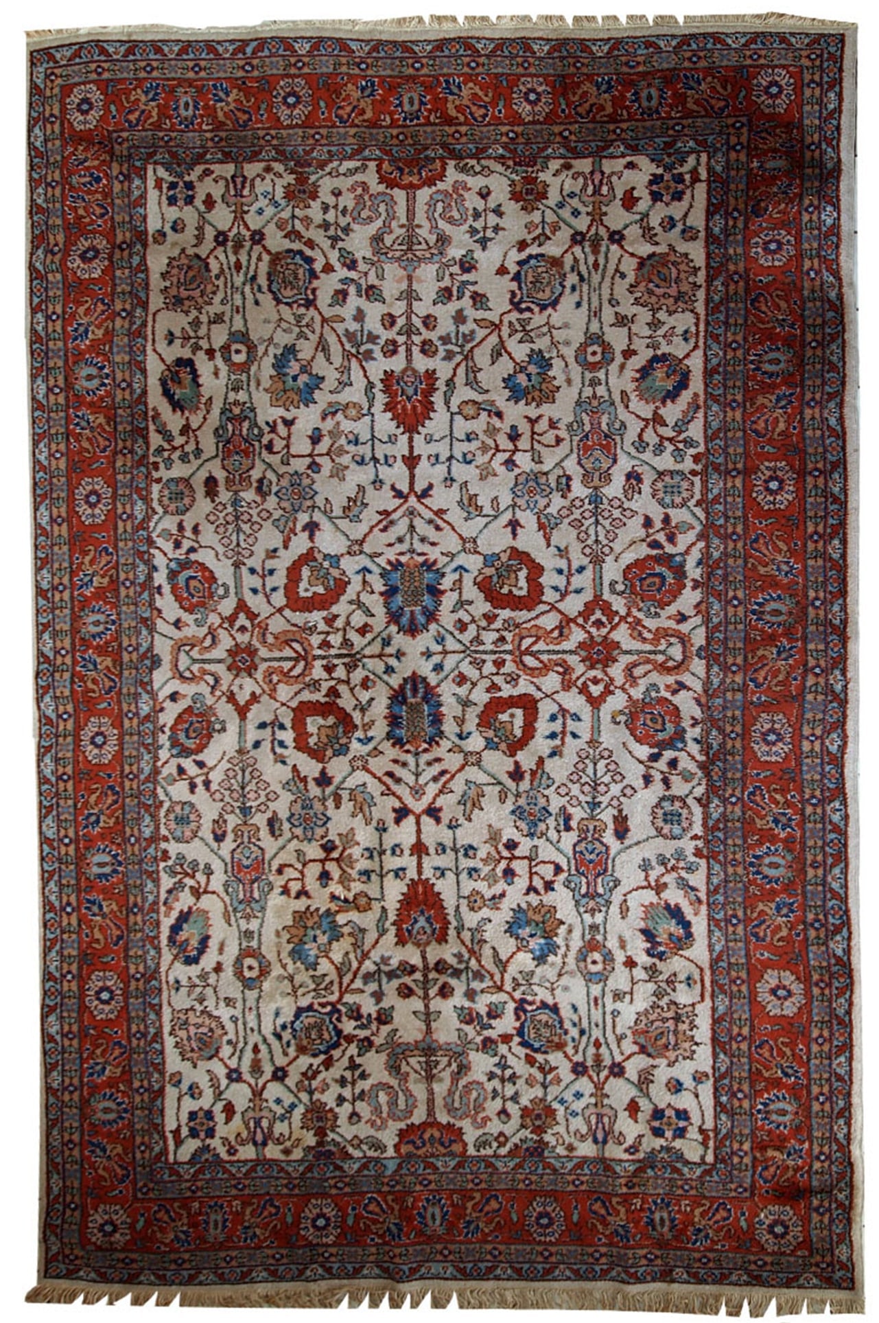 Handmade vintage Persian Mashad rug 6.9' x 10.9' (210cm x 334cm) 1950s: Title:Handmade vintage Persian Mashad rug 6.9' x 10.9' (210cm x 334cm) 1950s Origin:Middle East Dimension:6.9' x 10.9' (210cm x 334cm) Materials:wool Year:1950s Description:Handmade vintage Persian Ma