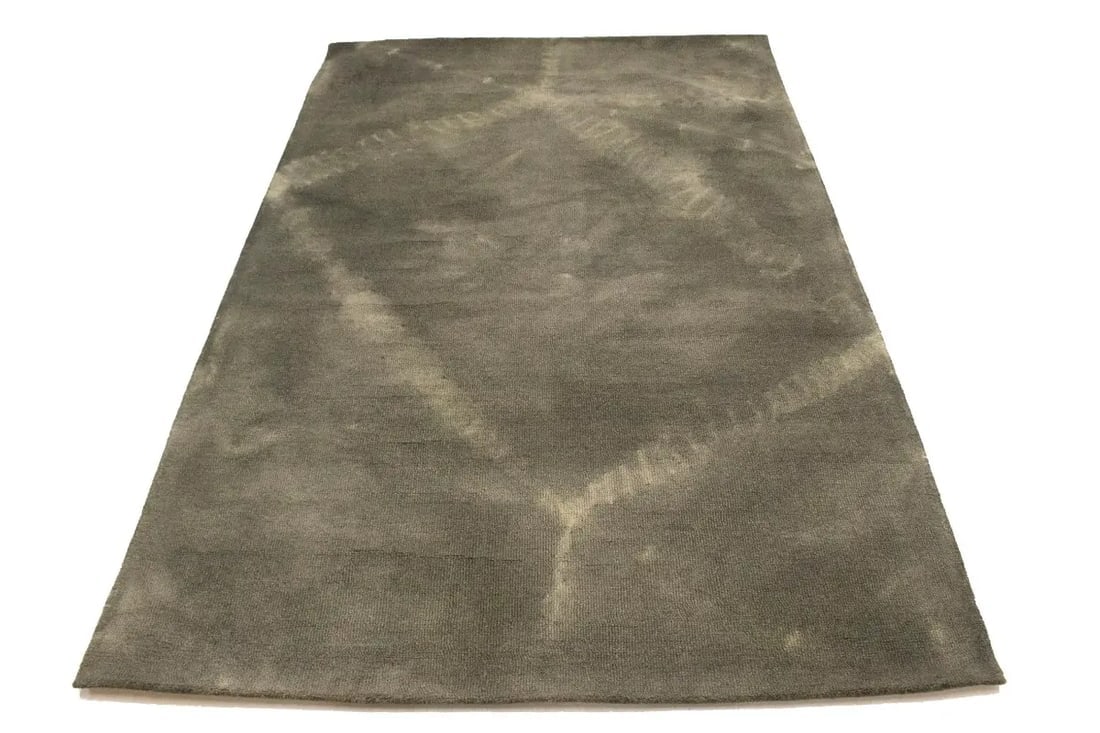 Dark Brown Tie-Dye 5X8 Hand-Tufted Modern Rug - 2
