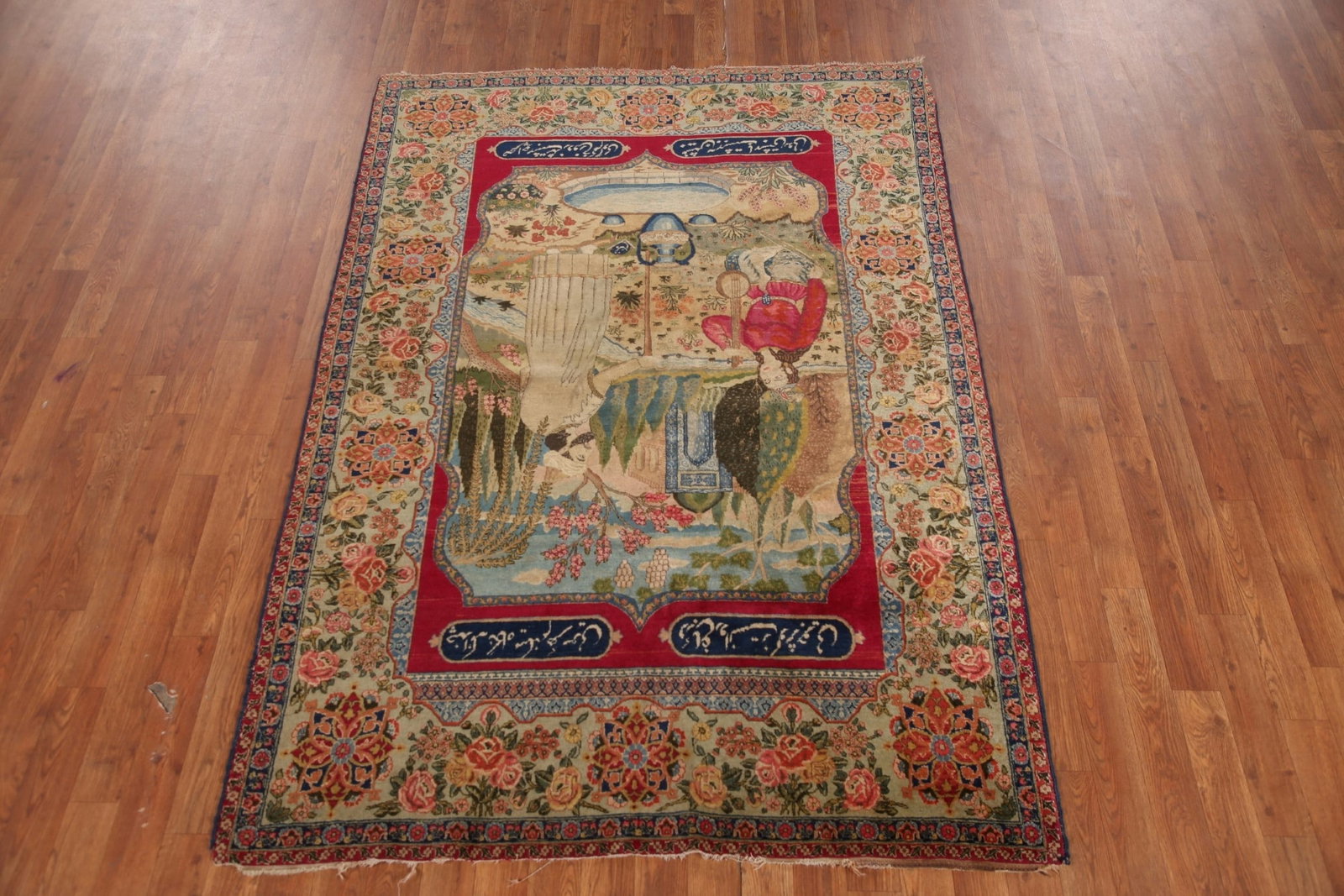 Pre-1900 Masterpiece Vegetable Dye Tabriz Persian Rug 5x6 - 14
