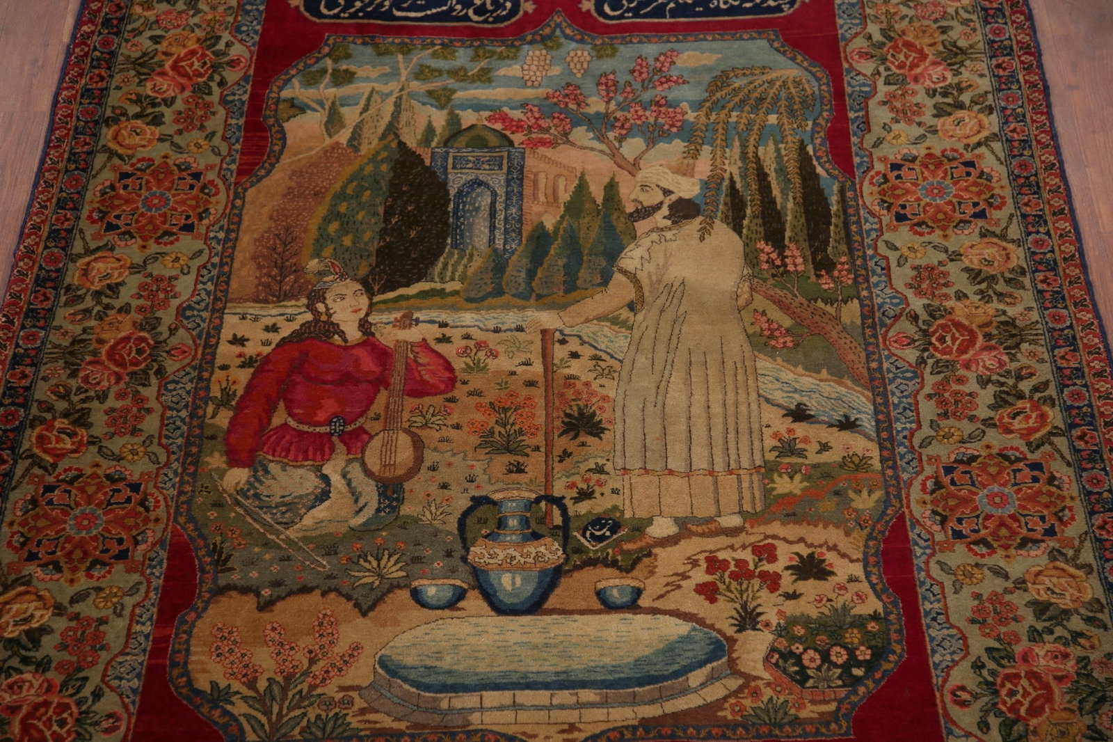 Pre-1900 Masterpiece Vegetable Dye Tabriz Persian Rug 5x6 - 4