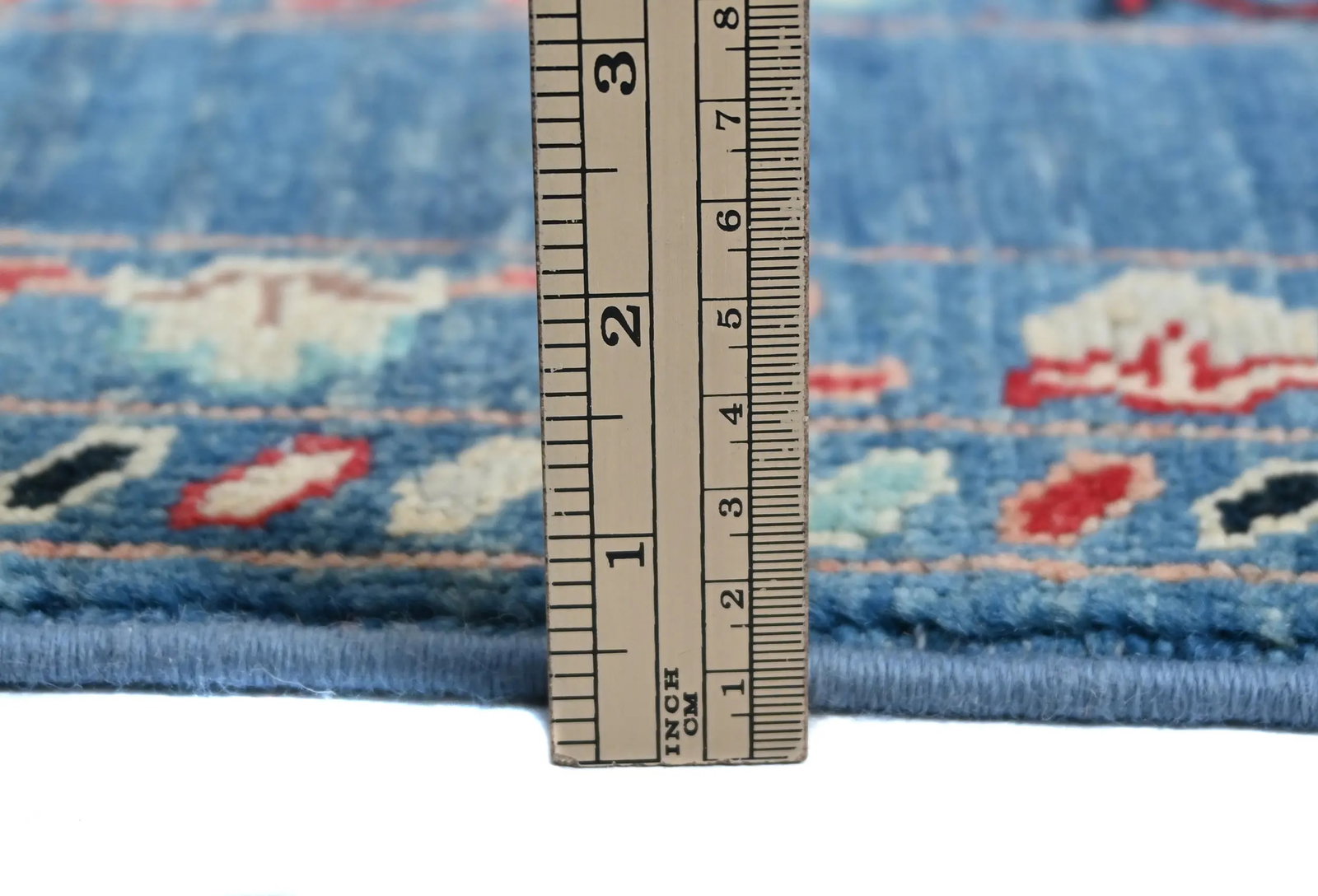 Blue Floral Modern 3X5 Kazak Pakistan Rug - 11