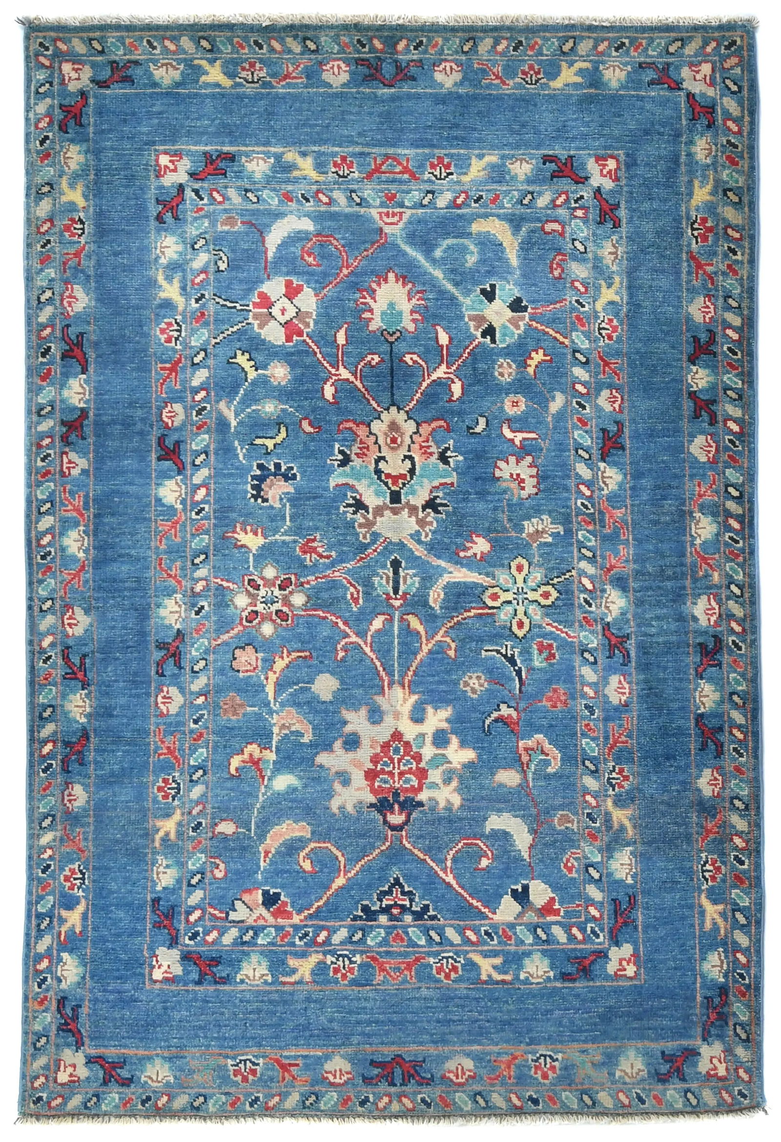 Blue Floral Modern 3X5 Kazak Pakistan Rug (1 of 13)