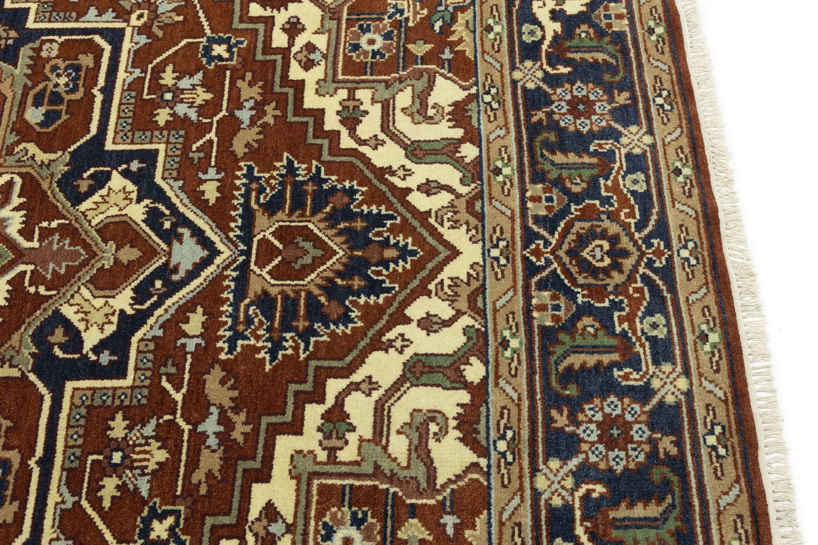 Rusty Red Floral 8X10 Heriz Serapi Oriental Rug - 14