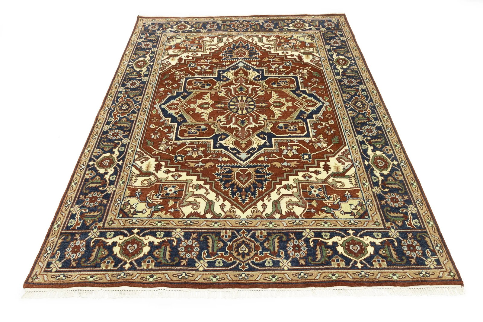 Rusty Red Floral 8X10 Heriz Serapi Oriental Rug - 3