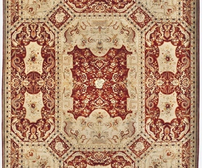 Hand-Knotted Jaipur Red Geometric Wool Oriental Area Rug Carpet 8'1" x 10'1" - 4