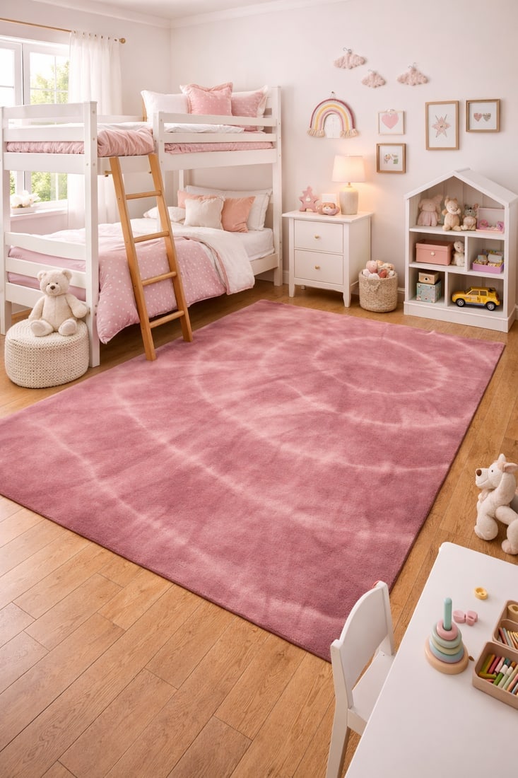 Deep Blush Tie-Dye 5X8 Hand-Tufted Modern Rug - 2