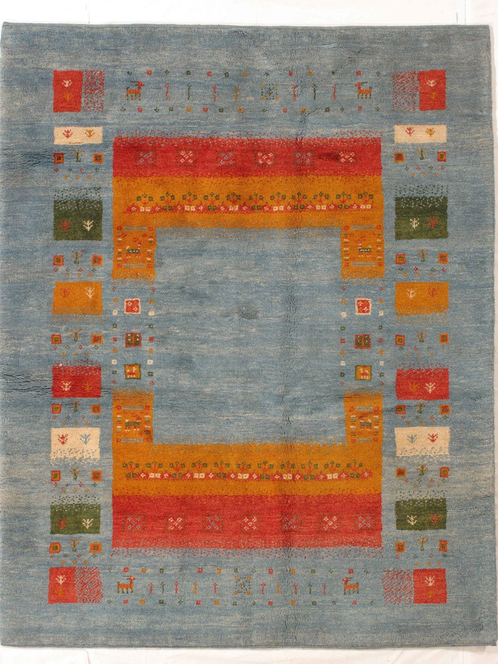 Persian Lori 5.3x6.7: Title: Persian Lori 5.3x6.7 Origin: Iran Year:New Materials:wool Size:5.3x6.7 Description:Lori Gabbeh Persian Reserve: $990.00 Shipping: Domestic: Flat-rate of $90.00 to anywhere within the contiguous