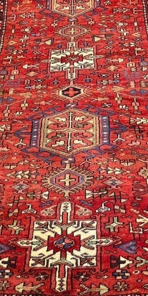 Persian Karajeh Hand-Knotted Runner Red Tribal Wool Rug 3' x 16'1" - 3