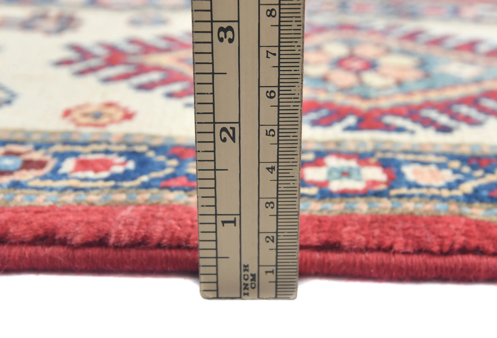 Red Modern Geometric 6X9 Kazak Oushak Pakistan Rug - 11