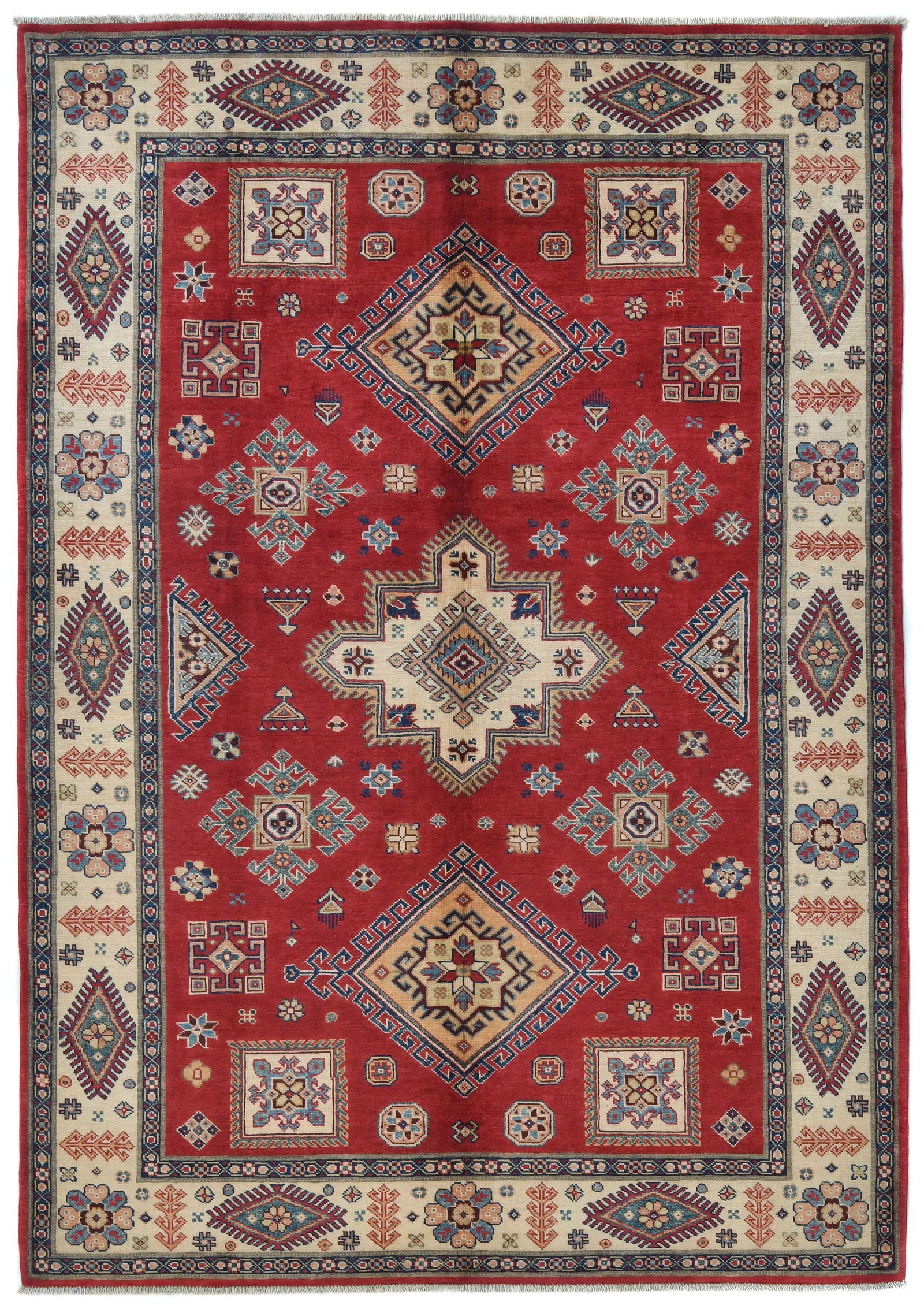 Red Modern Geometric 6X9 Kazak Oushak Pakistan Rug (1 of 13)