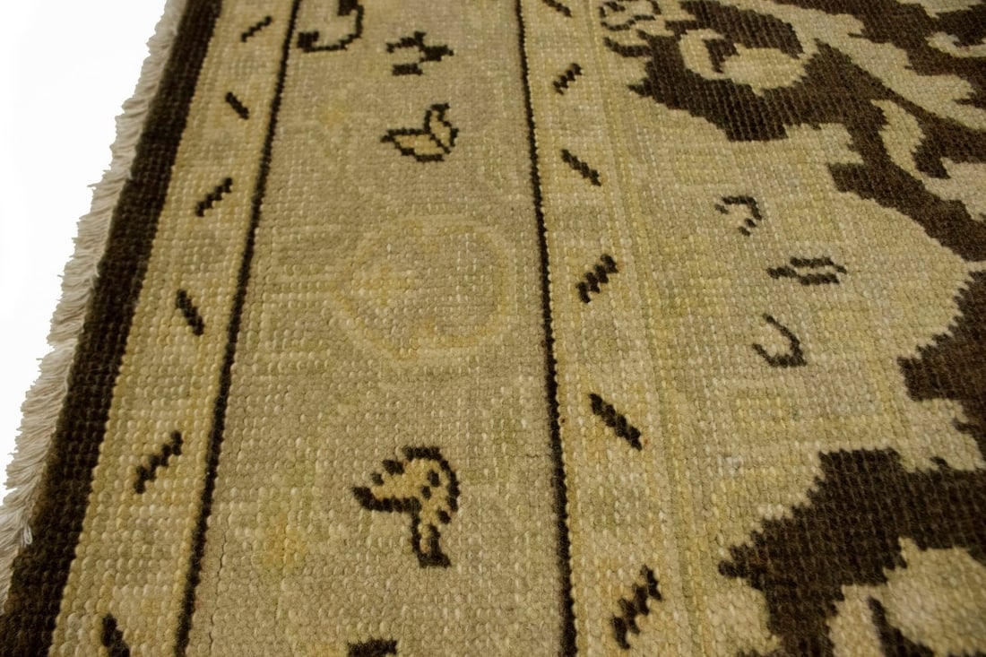 Brown Floral 5'7X8'9 Transitional Oriental Rug - 11