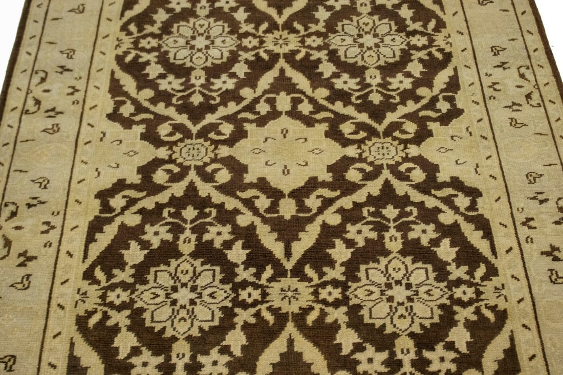 Brown Floral 5'7X8'9 Transitional Oriental Rug - 4