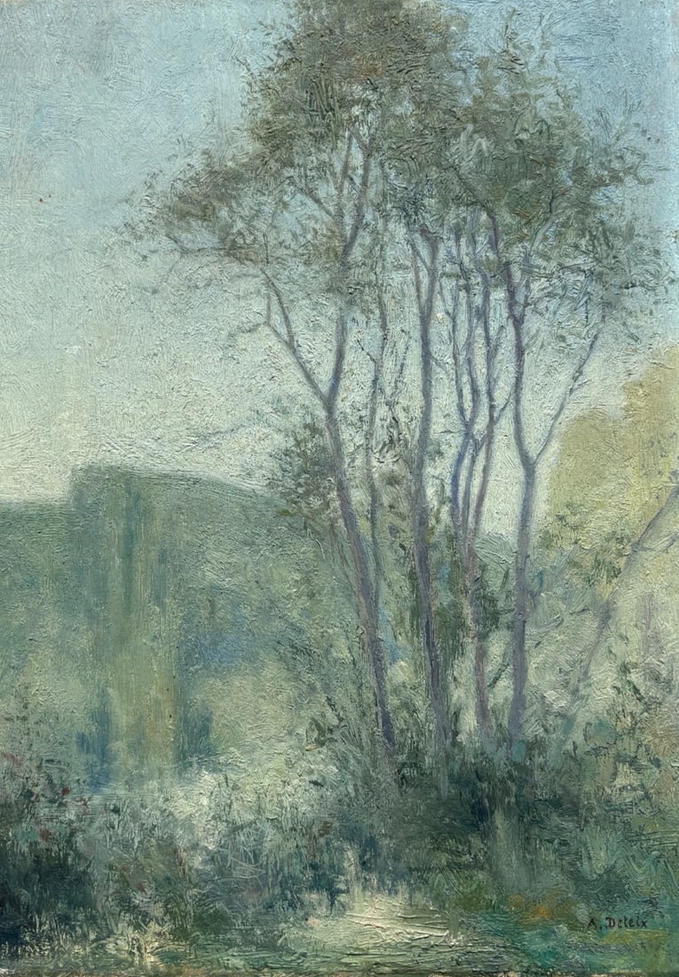 Antique Original Painting Signed Landscape, Trees Adolphe DETEIX (1892-1967): Title: Antique Original Painting Signed Landscape, Trees Adolphe DETEIX (1892-1967) Description: Oil on wood 24 x 33 cm / 9.44 x 12.99 inches signed Reserve: $200.00 Shipping: Domestic: Flat-rat