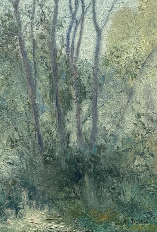 Antique Original Painting Signed Landscape, Trees Adolphe DETEIX (1892-1967) - 3
