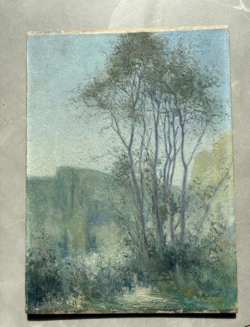 Antique Original Painting Signed Landscape, Trees Adolphe DETEIX (1892-1967) - 5