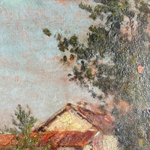 Jean-Aimé SAINT-CYR GIRIER Landscape, Village - Antique Oil Painting Signed - 5