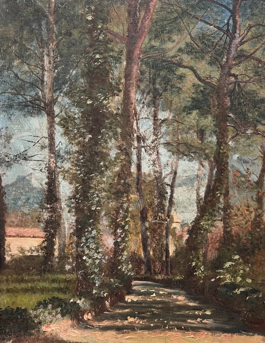 Antique Original Painting Forest and Trees Landscape (1 of 8)