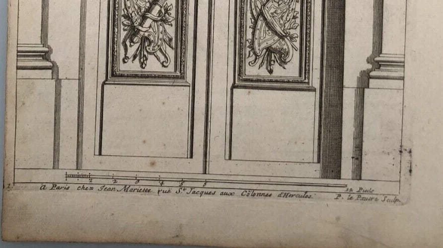 Antique Original Etching Jean LEPAUTRE (1618-1682) Doors, Architecture x5 - 7