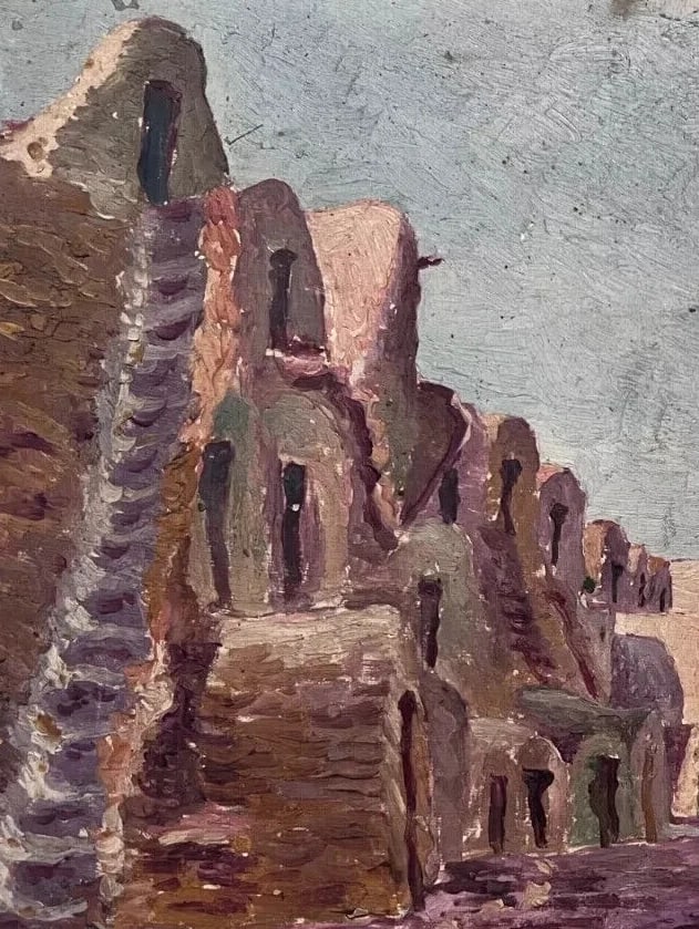 Antique Old Original Orientalist Painting Landscape - 4