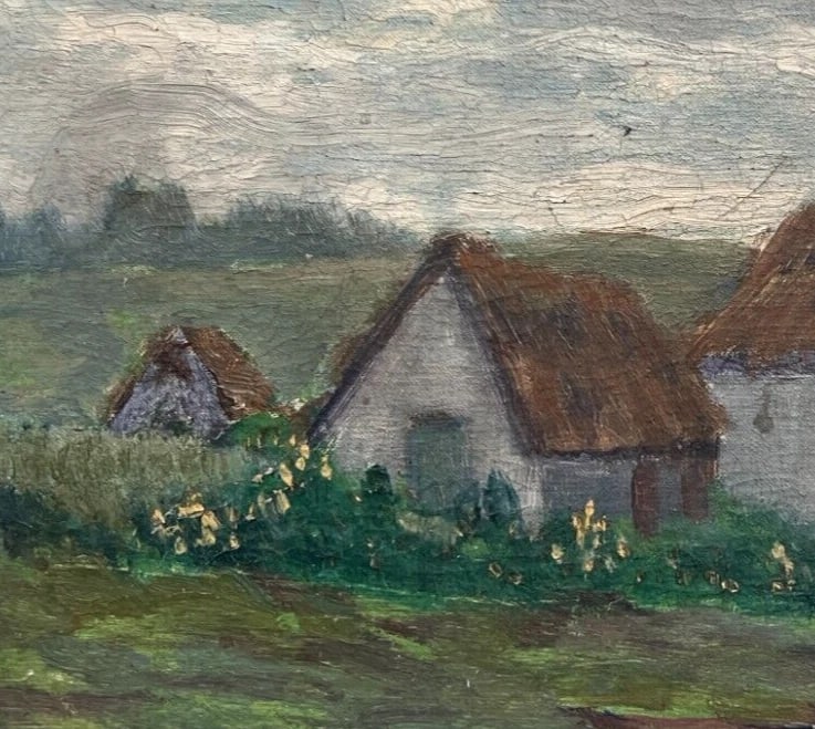 Fernand LEY (1879-1938) Houses Landscape - Antique Original Oil Painting - 3