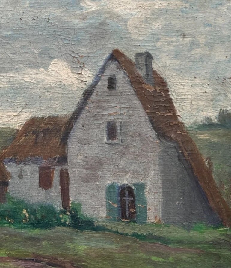 Fernand LEY (1879-1938) Houses Landscape - Antique Original Oil Painting - 4