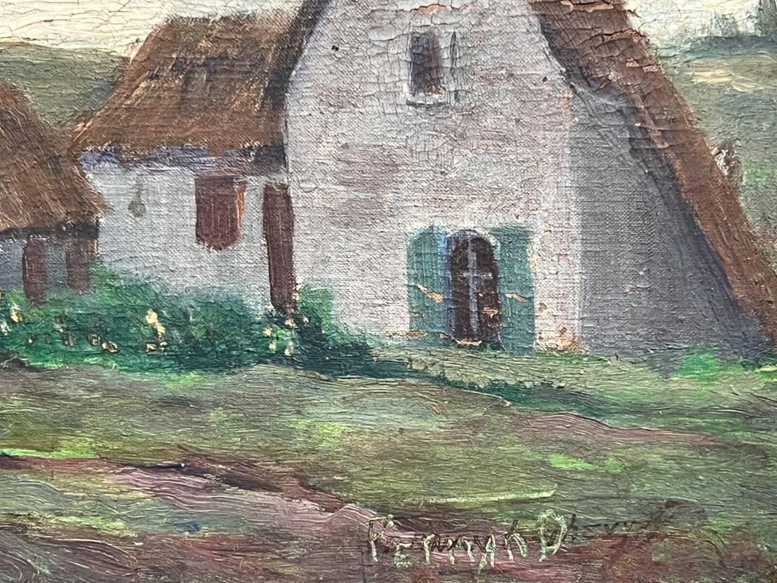 Fernand LEY (1879-1938) Houses Landscape - Antique Original Oil Painting - 6